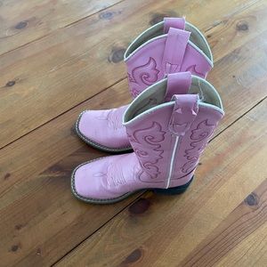 Old West girls cowgirl boots leather! Size 11 never worn.